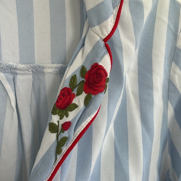 Forever 21 Seersucker Retro Stripe Woven Pajama Set Size Small - Picture 5 of 9